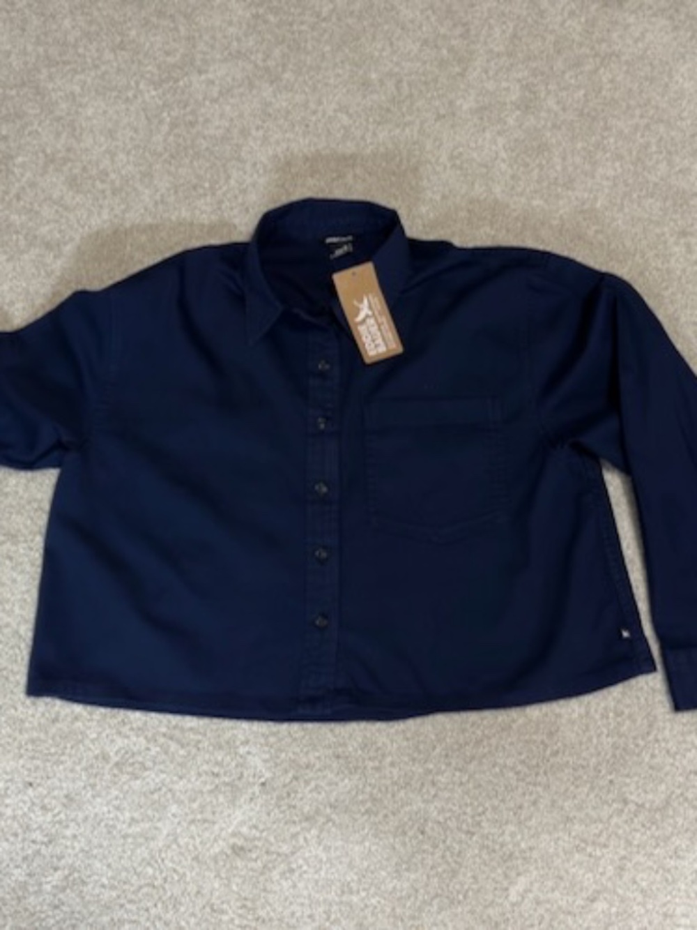 Eddie Bauer Everyday Cotton Cropped Long Sleeve Shirt Jacket Medium NEW w/TAGS